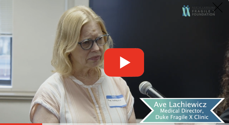 Ave Lachiewicz, Medical Director, Duke Fragile X Clinic, explains the importance of advocacy by the Fragile X Foundation.