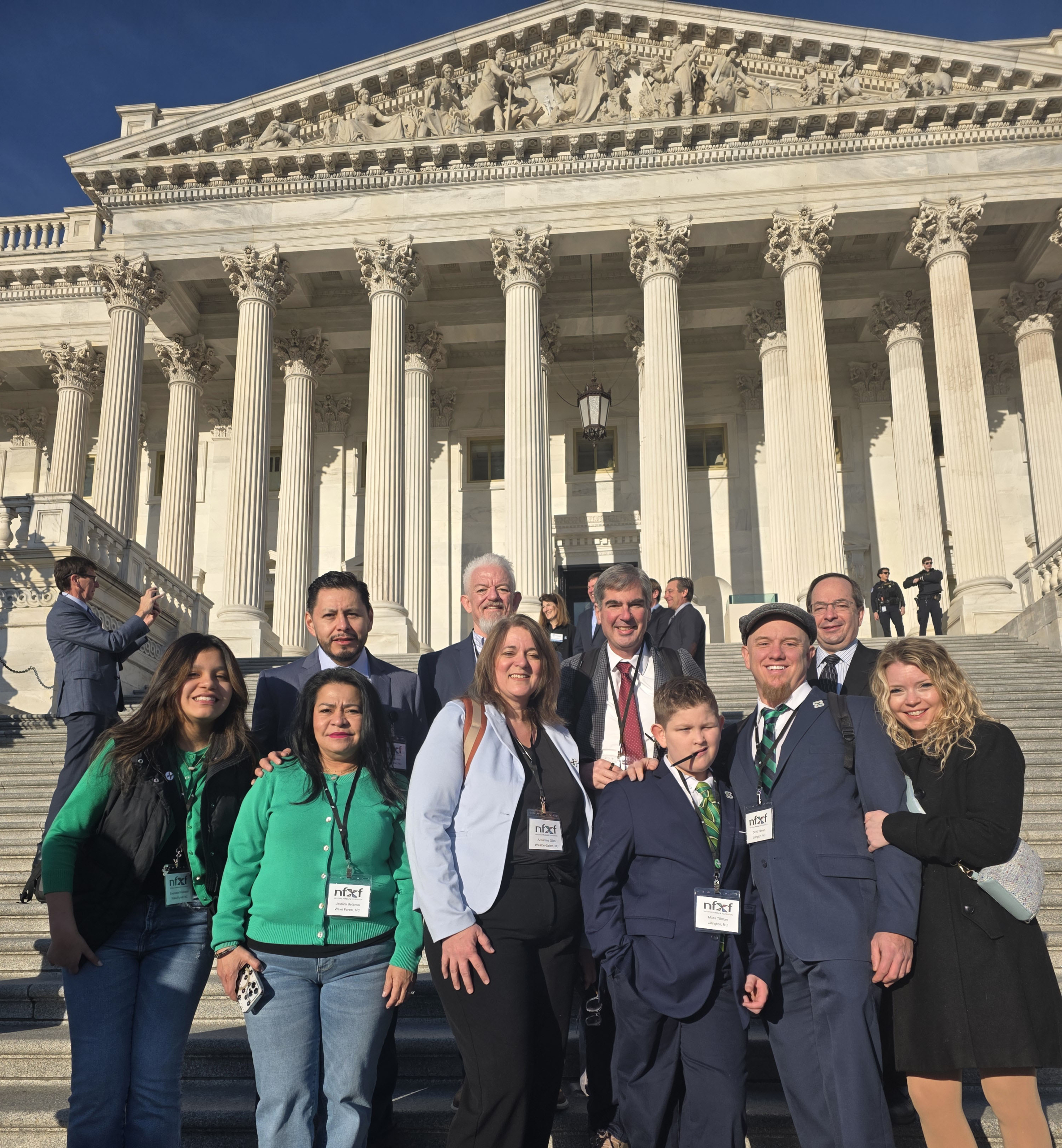 NC advocates on the steps of the US NC advocates on the steps of the US Capitol at last year's advocacy day in February 2025. (L to R) 1st Row - Evemarie Mollinedo, Jessica Betanco Milian, Annamae Giles, Miles & David Tillman, Amy Hinkleman; 2nd Row - Juan Mollinedo, Steve Strom, Steve Giles, Dr. Stephen O'QuinnCapitol prior to our visits on the Hill. (L to R) 1st Row - Evemarie Mollinedo, Jessica Betanco Milian (Wake Forest), Annamae Giles (Winston-Salem), Miles & David Tillman, Amy Hinkleman (Buies Creek); 2nd Row - Juan Mollinedo, Steve Strom (Wake Forest), Steve Giles (Winston-Salem), Dr. Stephen O'Quinn (Wake Forest)